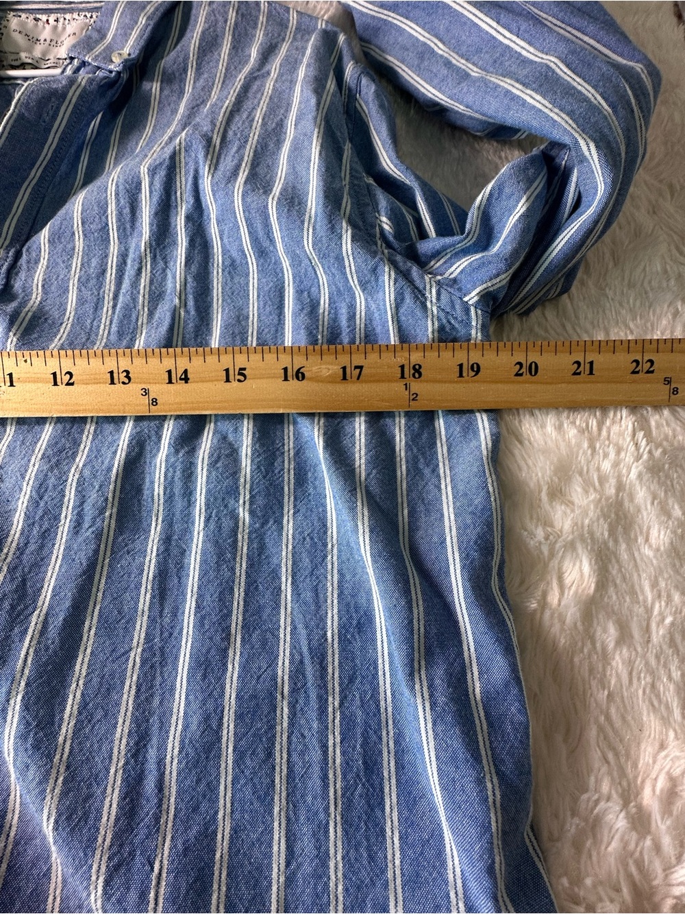 Denim & Flower Blue and White Vertical Stripe Button-Down Shirt - Picture 6 of 10